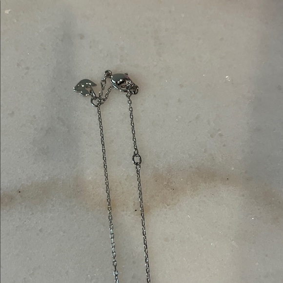 Swarovski Silver Necklace with Triple Crystal Pendant Brand New Aprox16-18 - Picture 3 of 4